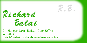 richard balai business card